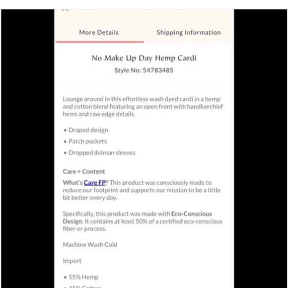 Free People eco No MakeUp Day Hemp Cardi M - Picture 5 of 6